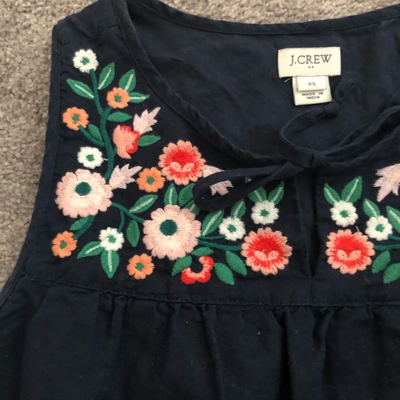 J. Crew Floral Embroidery Tank Top - Picture 2 of 4